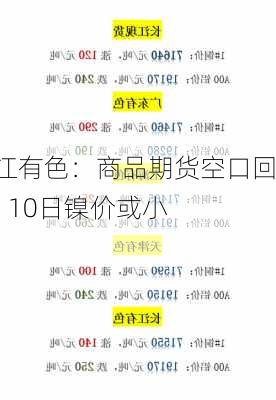 长江有色：商品期货空口回补        10日镍价或小涨