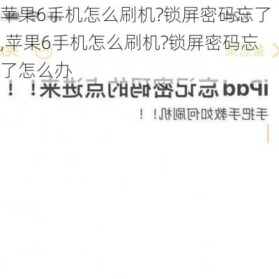 苹果6手机怎么刷机?锁屏密码忘了,苹果6手机怎么刷机?锁屏密码忘了怎么办