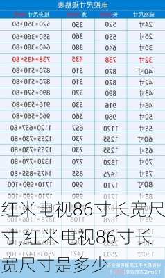 红米电视86寸长宽尺寸,红米电视86寸长宽尺寸是多少