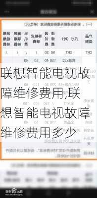 联想智能电视故障维修费用,联想智能电视故障维修费用多少