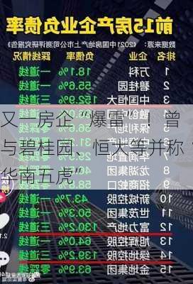 又一房企“爆雷” ！曾与碧桂园、恒大等并称“华南五虎”