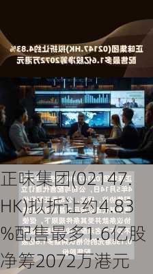 正味集团(02147.HK)拟折让约4.83%配售最多1.6亿股 净筹2072万港元