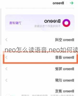 neo怎么读语音,neo如何读