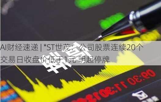 AI财经速递 | *ST世茂：公司股票连续20个交易日收盘价低于1元 明起停牌