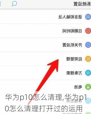 华为p10怎么清理,华为p10怎么清理打开过的运用
