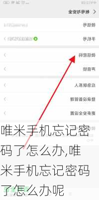 唯米手机忘记密码了怎么办,唯米手机忘记密码了怎么办呢