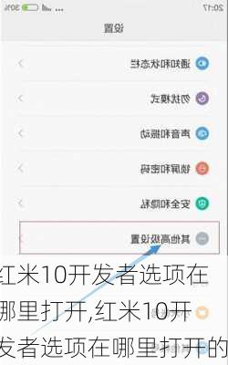 红米10开发者选项在哪里打开,红米10开发者选项在哪里打开的