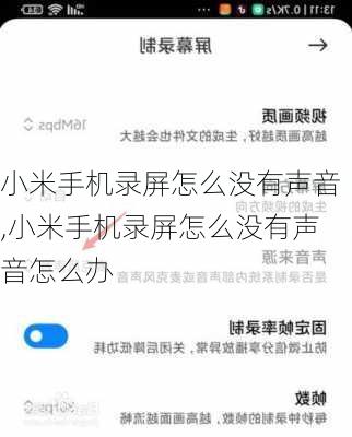 小米手机录屏怎么没有声音,小米手机录屏怎么没有声音怎么办