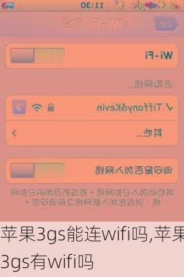 苹果3gs能连wifi吗,苹果3gs有wifi吗