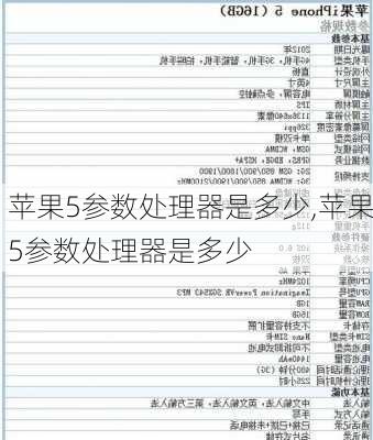 苹果5参数处理器是多少,苹果5参数处理器是多少