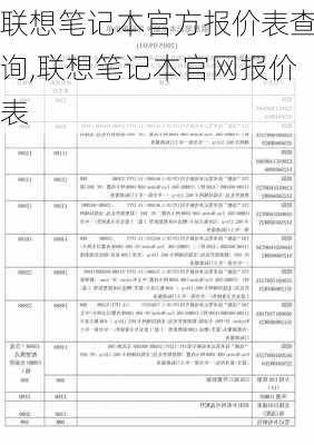 联想笔记本官方报价表查询,联想笔记本官网报价表