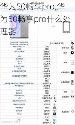 华为50畅享pro,华为50畅享pro什么处理器