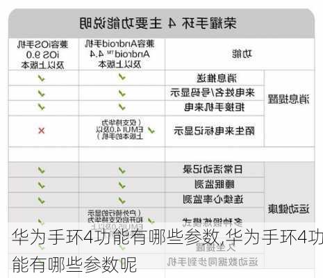 华为手环4功能有哪些参数,华为手环4功能有哪些参数呢