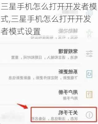 三星手机怎么打开开发者模式,三星手机怎么打开开发者模式设置