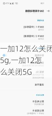 一加12怎么关闭5g,一加12怎么关闭5G