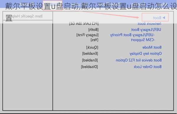 戴尔平板设置u盘启动,戴尔平板设置u盘启动怎么设置