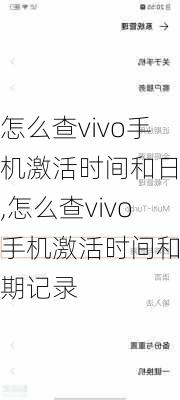 怎么查vivo手机激活时间和日期,怎么查vivo手机激活时间和日期记录