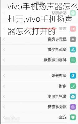 vivo手机扬声器怎么打开,vivo手机扬声器怎么打开的