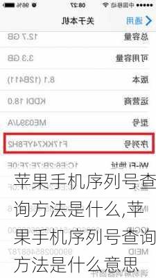 苹果手机序列号查询方法是什么,苹果手机序列号查询方法是什么意思