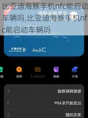 比亚迪海豚手机nfc能启动车辆吗,比亚迪海豚手机nfc能启动车辆吗