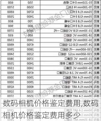 数码相机价格鉴定费用,数码相机价格鉴定费用多少