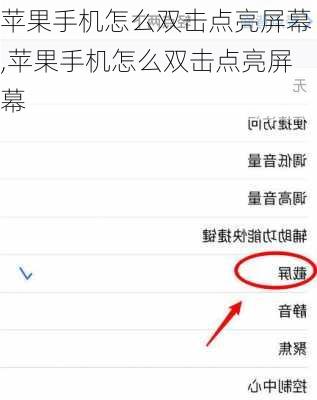 苹果手机怎么双击点亮屏幕,苹果手机怎么双击点亮屏幕