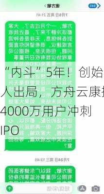 “内斗”5年！创始人出局，方舟云康携4000万用户冲刺IPO