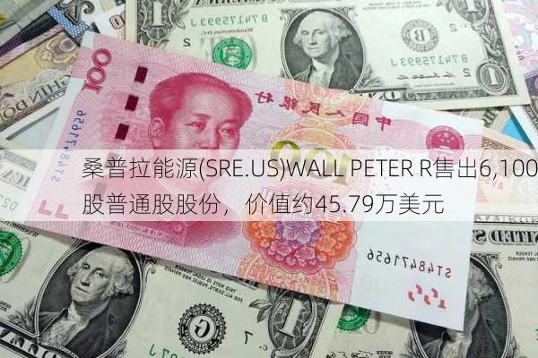 桑普拉能源(SRE.US)WALL PETER R售出6,100股普通股股份，价值约45.79万美元