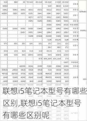 联想i5笔记本型号有哪些区别,联想i5笔记本型号有哪些区别呢