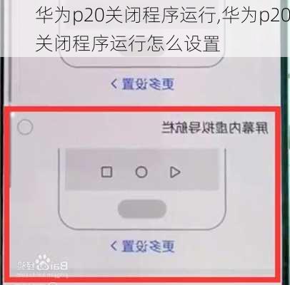 华为p20关闭程序运行,华为p20关闭程序运行怎么设置