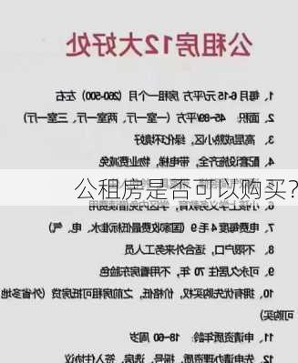 公租房是否可以购买？