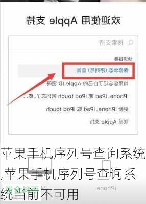 苹果手机序列号查询系统,苹果手机序列号查询系统当前不可用