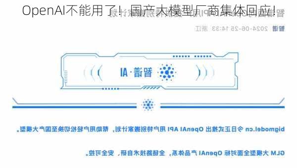 OpenAI不能用了！国产大模型厂商集体回应！