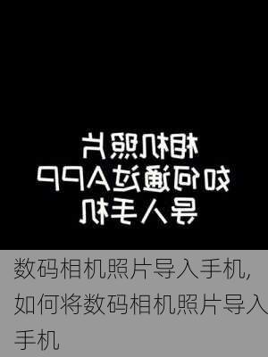 数码相机照片导入手机,如何将数码相机照片导入手机