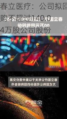 春立医疗：公司拟回购不超过140.04万股公司股份