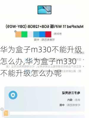 华为盒子m330不能升级怎么办,华为盒子m330不能升级怎么办呢