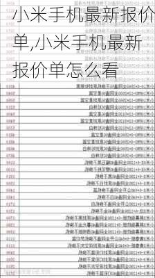 小米手机最新报价单,小米手机最新报价单怎么看