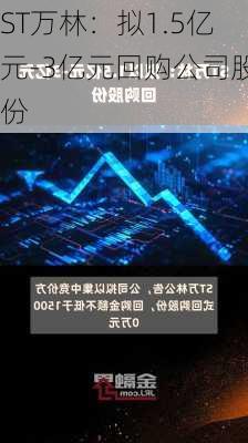 ST万林：拟1.5亿元-3亿元回购公司股份