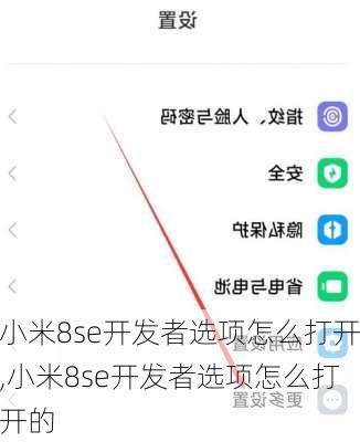 小米8se开发者选项怎么打开,小米8se开发者选项怎么打开的