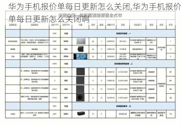 华为手机报价单每日更新怎么关闭,华为手机报价单每日更新怎么关闭啊