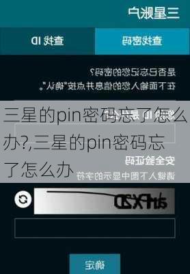 三星的pin密码忘了怎么办?,三星的pin密码忘了怎么办