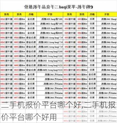 二手机报价平台哪个好,二手机报价平台哪个好用