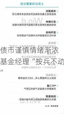 债市谨慎情绪渐浓 基金经理“按兵不动”