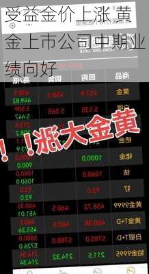 受益金价上涨 黄金上市公司中期业绩向好