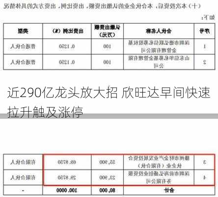 近290亿龙头放大招 欣旺达早间快速拉升触及涨停