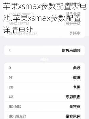 苹果xsmax参数配置表电池,苹果xsmax参数配置详情电池