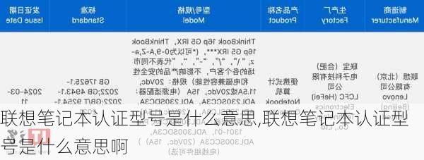 联想笔记本认证型号是什么意思,联想笔记本认证型号是什么意思啊