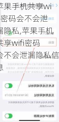 苹果手机共享wifi密码会不会泄漏隐私,苹果手机共享wifi密码会不会泄漏隐私信息