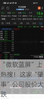 “微软蓝屏”上热搜！这家“肇事”公司股价大跌