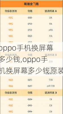 oppo手机换屏幕多少钱,oppo手机换屏幕多少钱原装